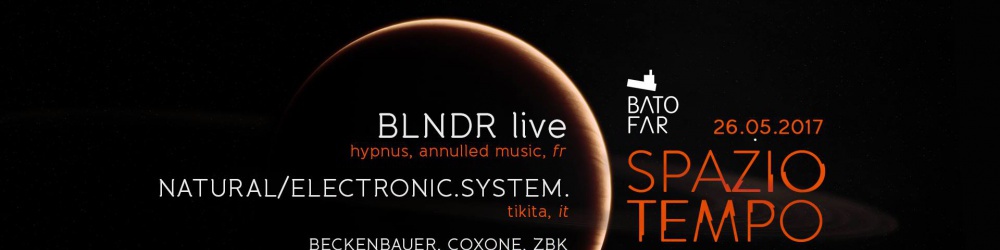 Spazio Tempo : BLNDR live, natural/electronic.system.
