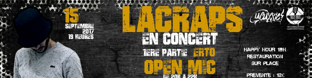 Concert LACRAPS Saint-Etienne + Open Mic / ERTO x SHAOLIN x MENY x RICK RIDER