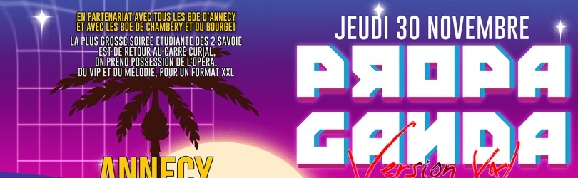 Propaganda XXL Annecy vs Chambéry @ L'Opéra - Jeudi 30/11