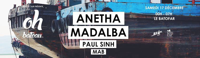 Beat à l'air presents: Anetha, Abajour Paul Sinh & Mab
